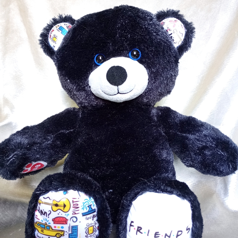 Build-A-Bear F.R.I.E.N.D.S Themed Black Teddy Bear Stuffed Animal NWOT